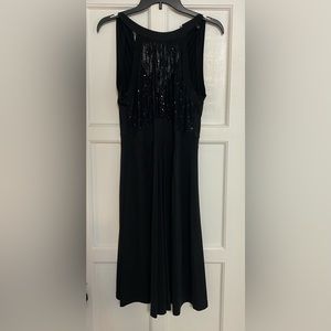 Ilse Jacobsen Silky Sleeveless/Halter Style Stretch Black Dress with Sequins